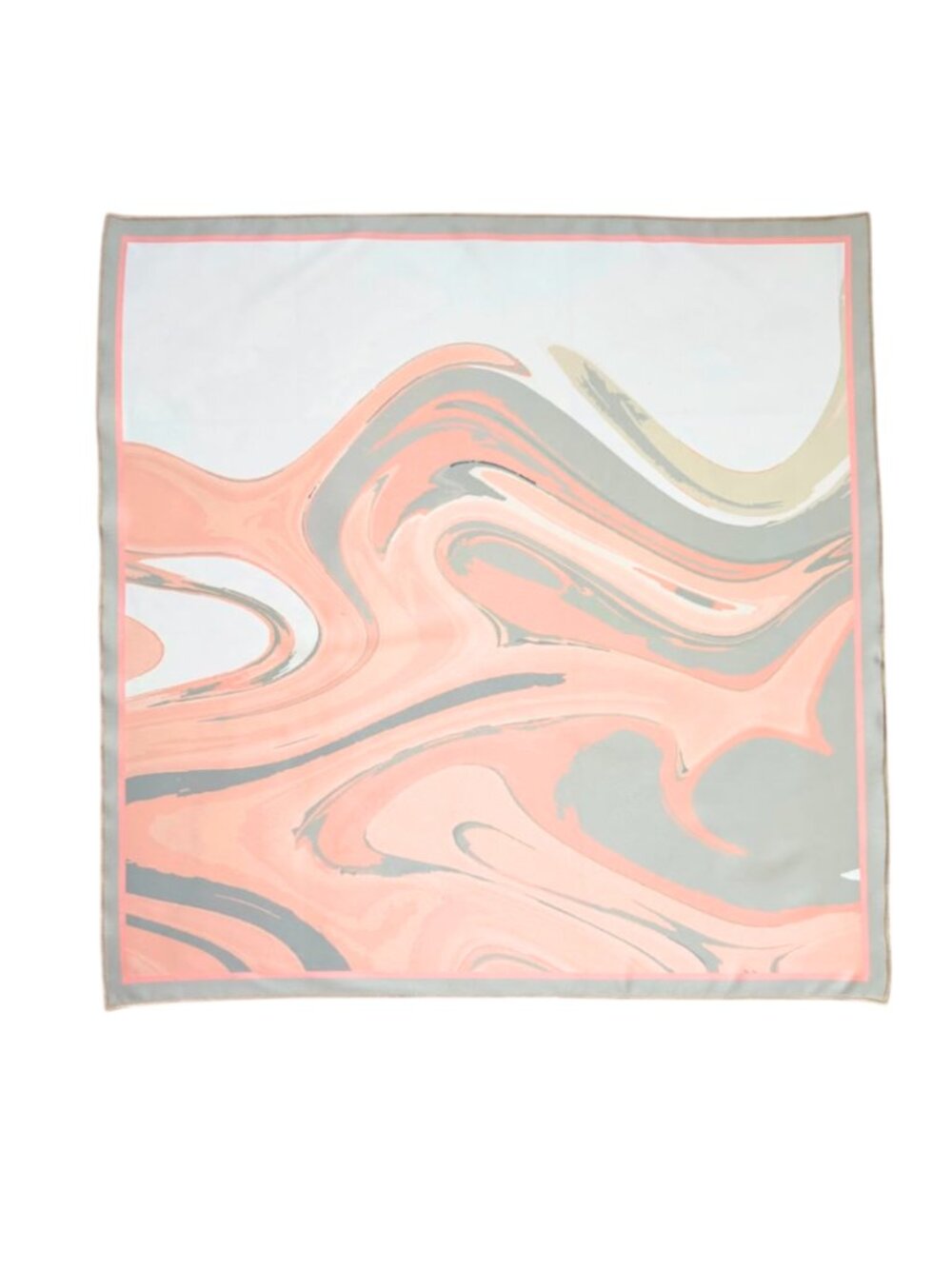 Salmon & Gray Marble Swirl Square Scarf 48x48cm | Custom Design Bandana NWOT